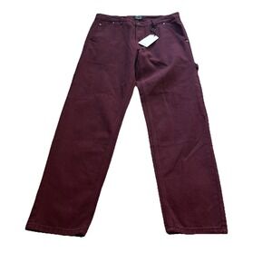 WESC Carpenter Pants Utility Red Cotton Denim Size 32 X‎ 32